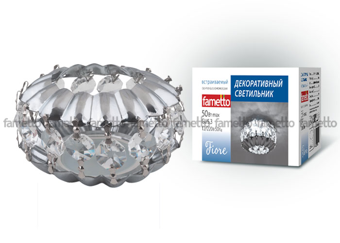 DLS-L103 GU5.3 CHROME/CLEAR Светильник декоративный встраиваемый, серия Luciole. Без лампы, GU5.3. Д