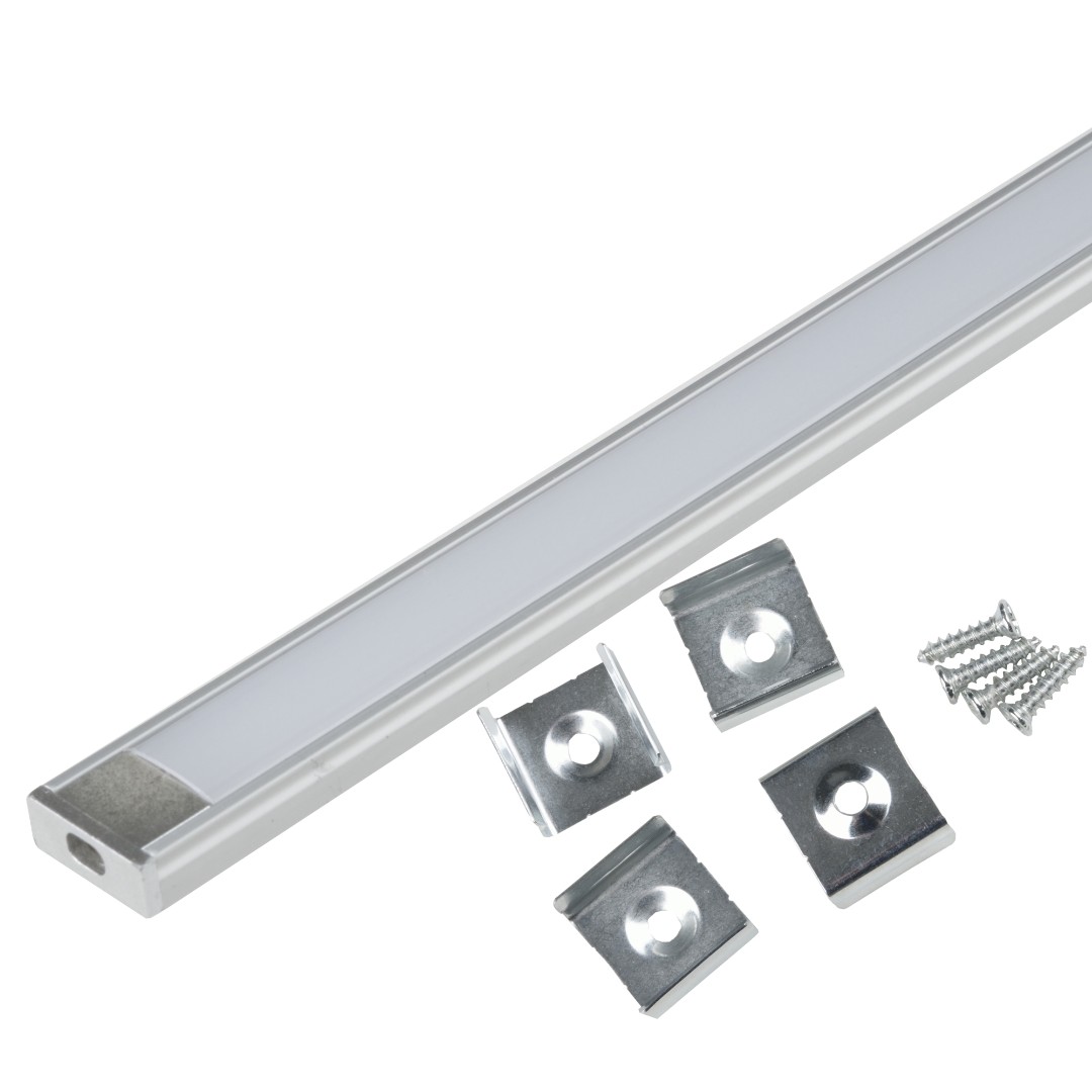 UFE-K02 SILVER/FROZEN 200 POLYBAG Накладной алюминиевый профиль с матовым рассеивателем, 200 см. 2 з UFE-K02 SILVER/FROZEN 200 POLYBAG Накладной алюминиевый профиль с матовым рассеивателем, 200 см. 2 з